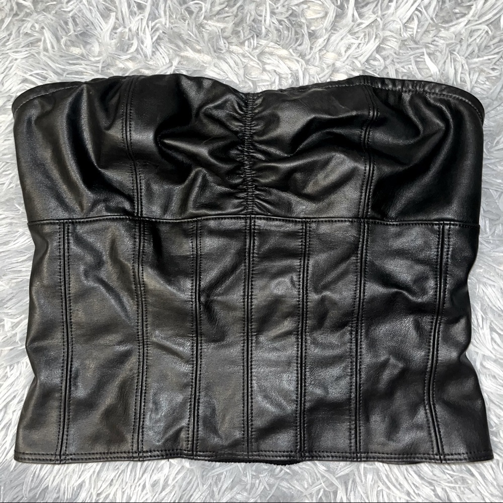free people faux leather top
